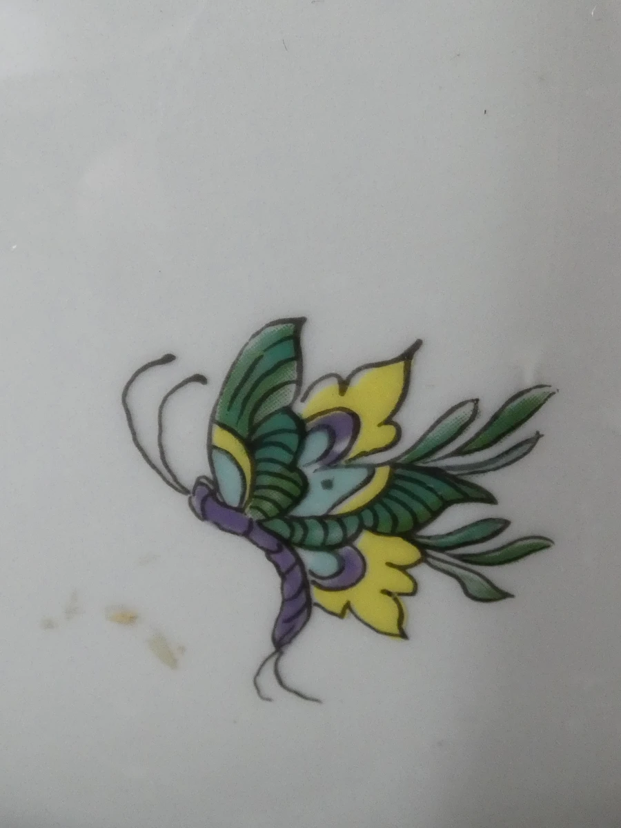 Grote porseleinen vaas met bloem- en vogelmotief - foto 7