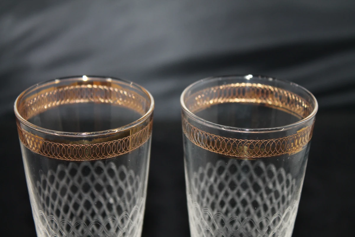 Set van 8 vintage kristallen champagneglazen - foto 6