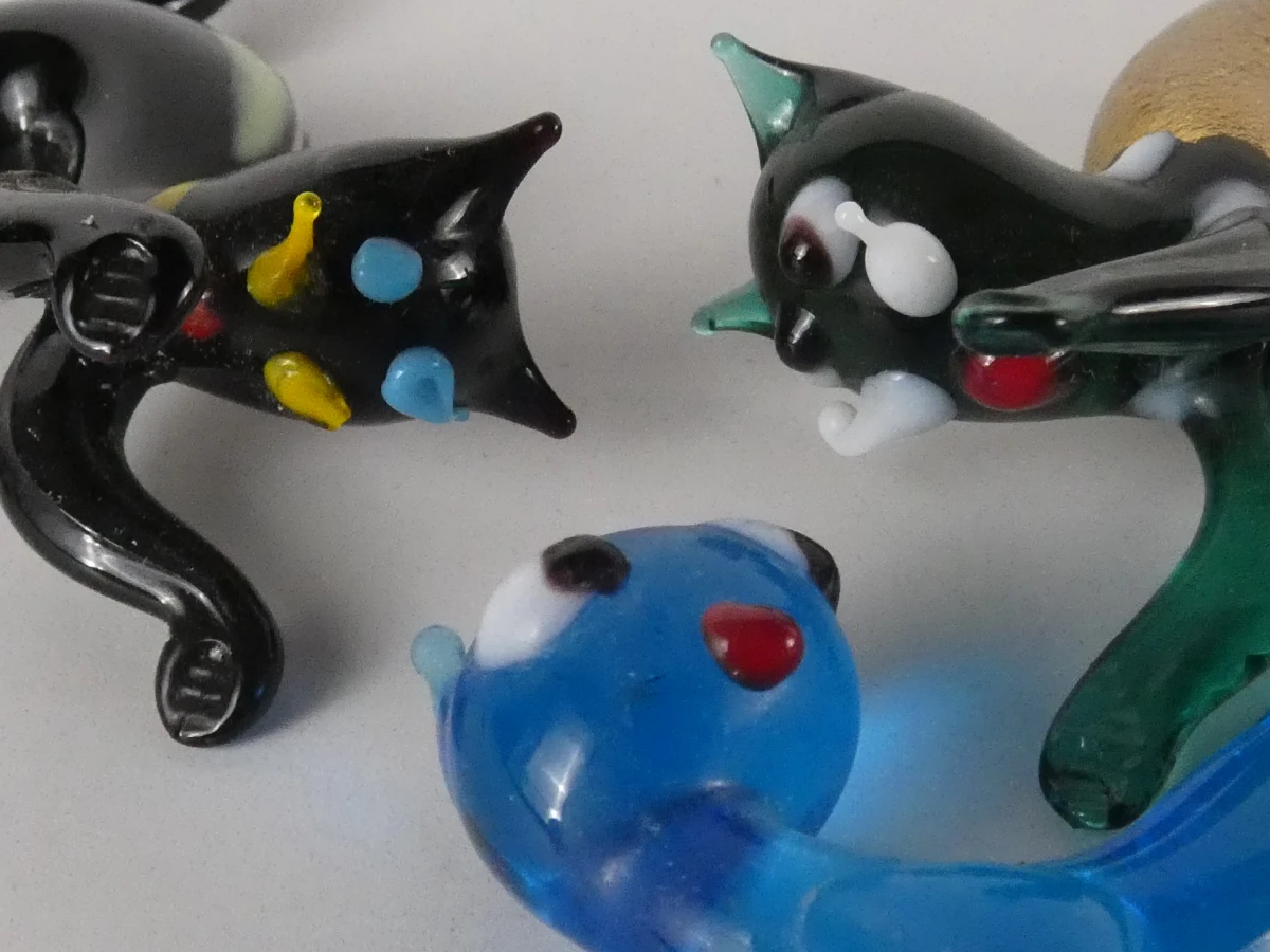 Set van diverse glazen dierfiguren - foto 17