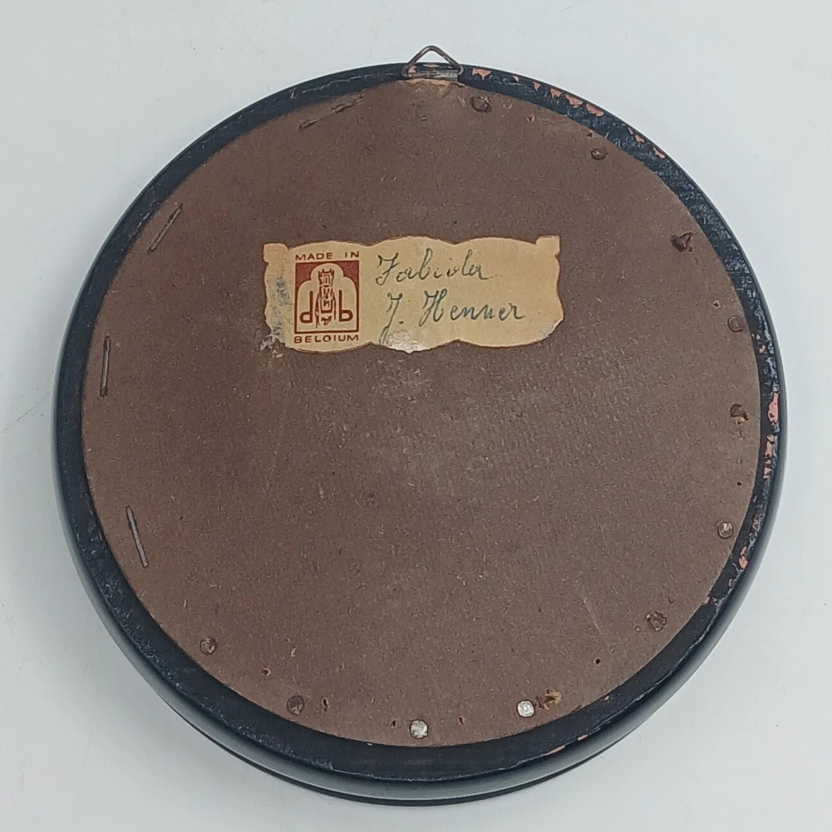 Set van 2 ronde vintage portret schilderijtjes in lijst - foto 4