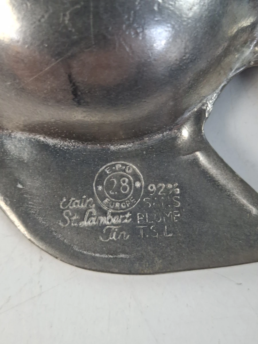 🍎 Vintage Belgische Tinnen Asbak in Appelvorm – Étain St. Lambert (92% Zuiver Tin) - foto 2