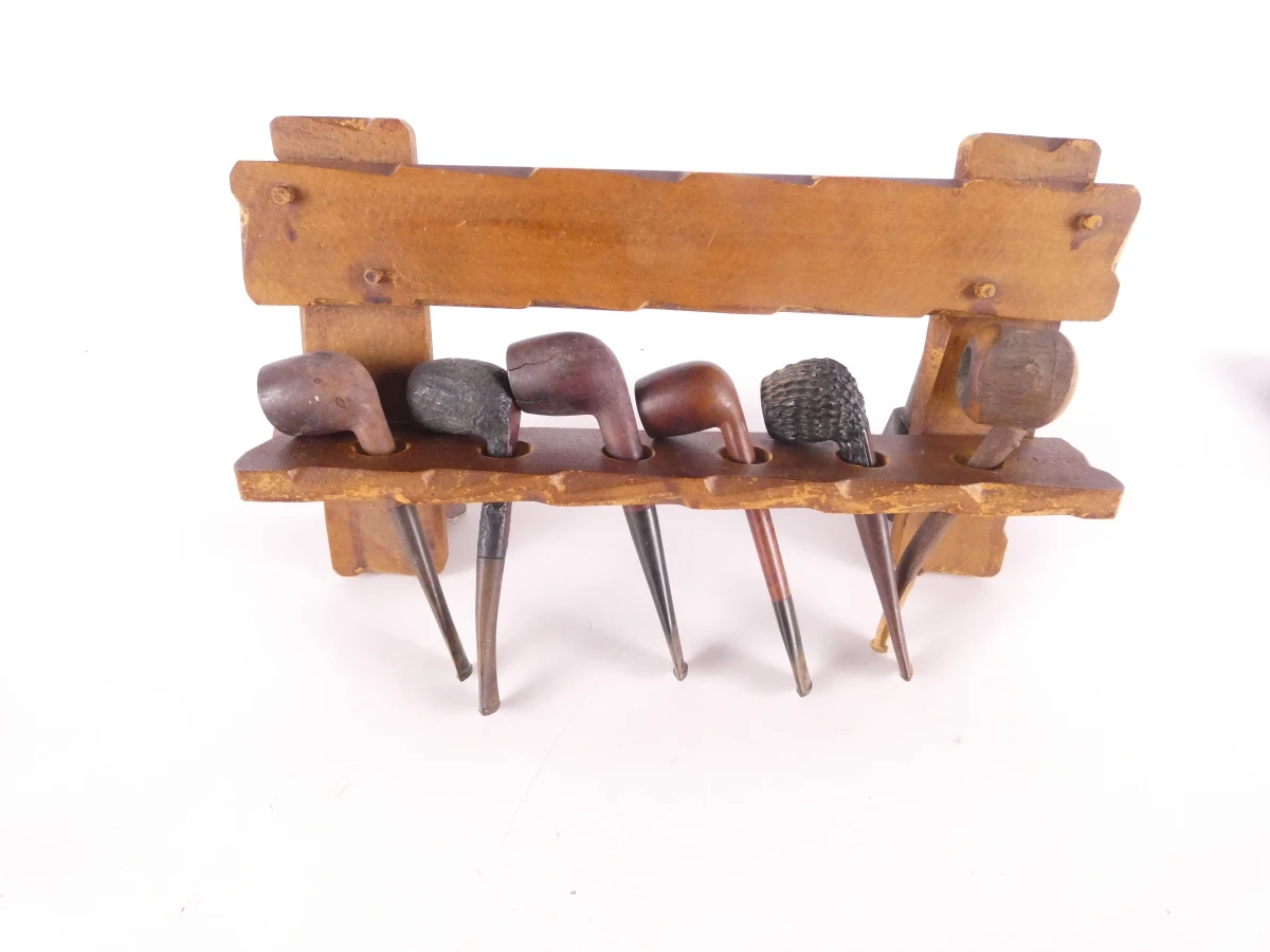 Set vintage pijpen met houten pijpenrekken - foto 7