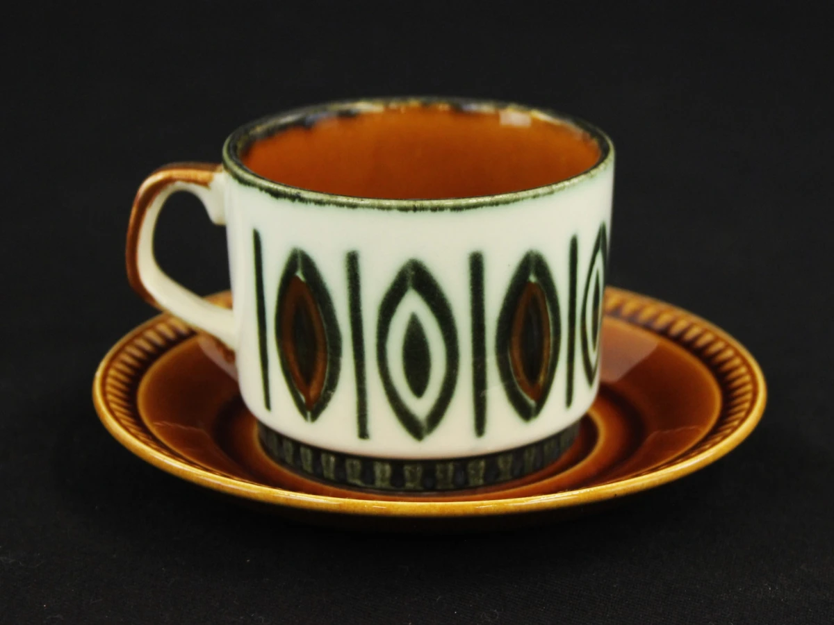 Boch La Louviére vintage koffieservies voor 8 personen in Kimono decor jaren 60/70 - foto 3