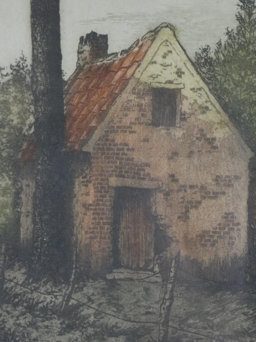 Ingelijste litho 'Veldweg' - foto 4