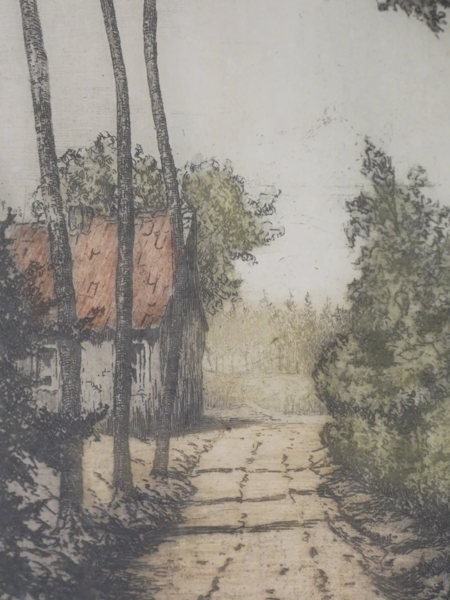 Ingelijste litho 'Veldweg' - foto 6