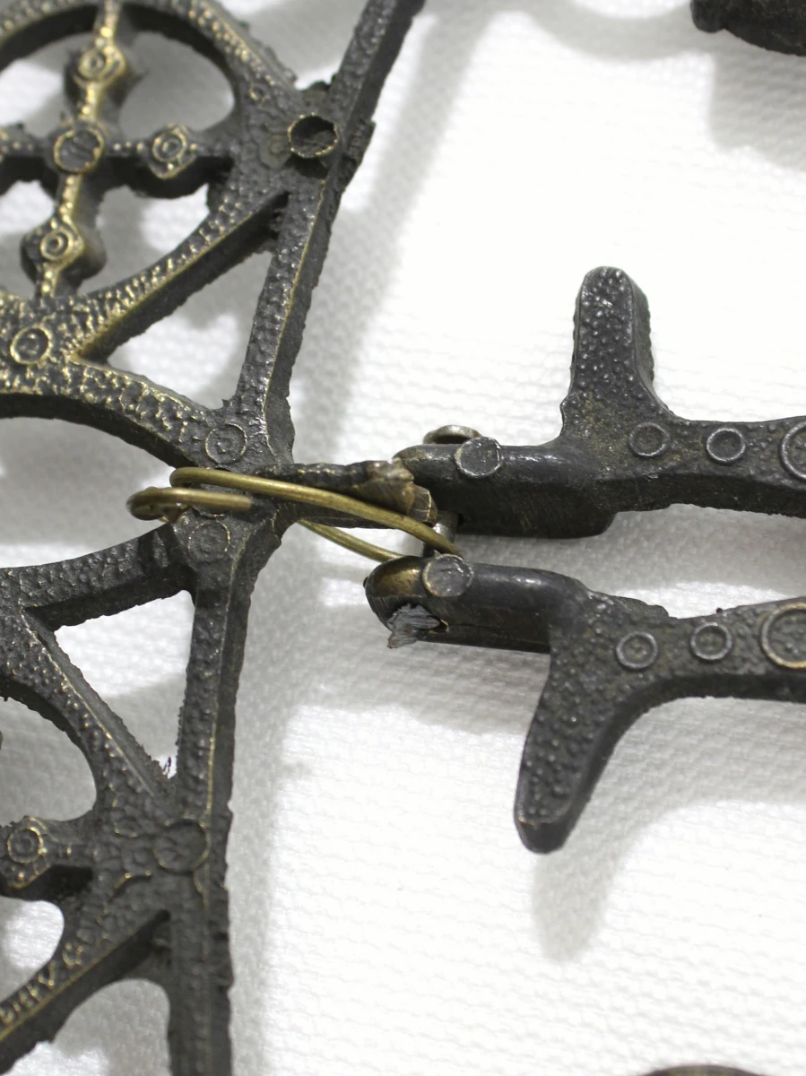 Bronzen Byzantine Wall Cross Candle Holder [1960] - foto 3