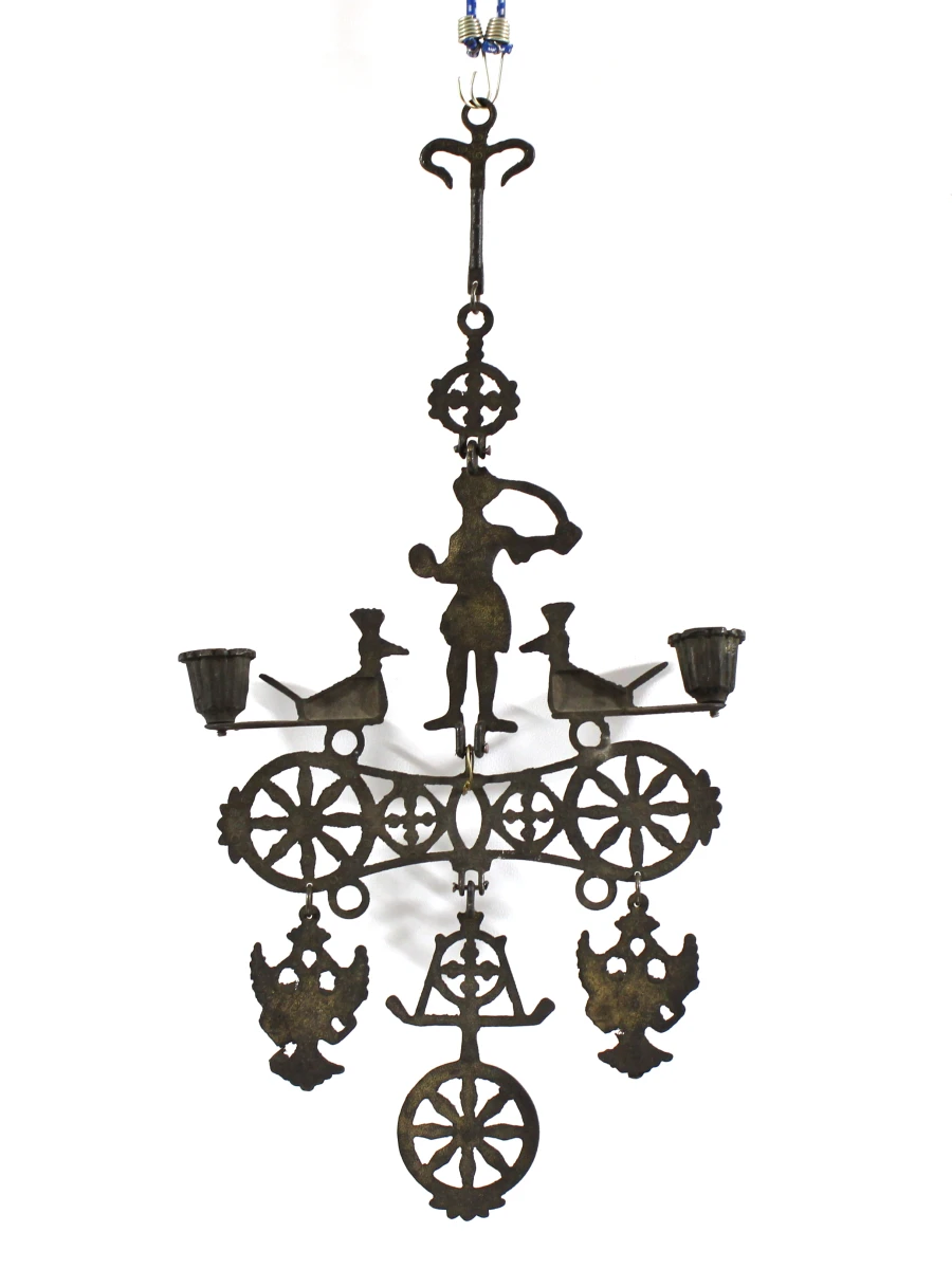 Bronzen Byzantine Wall Cross Candle Holder [1960] - foto 2