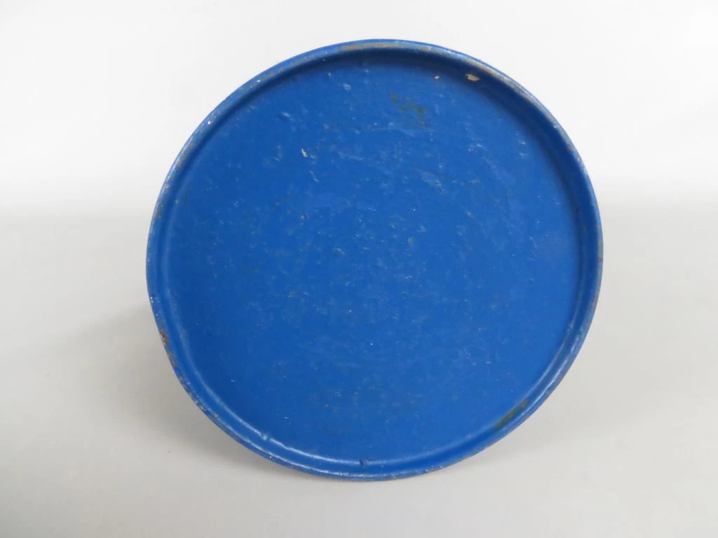 Blauwe vintage petroleumlamp met glazen stolp - foto 4
