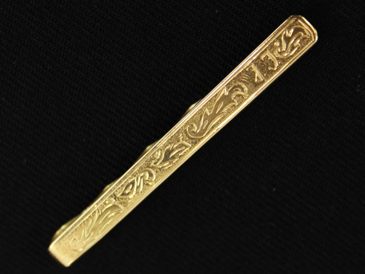 14 karaats gouden dasspeld met gravure - foto 8