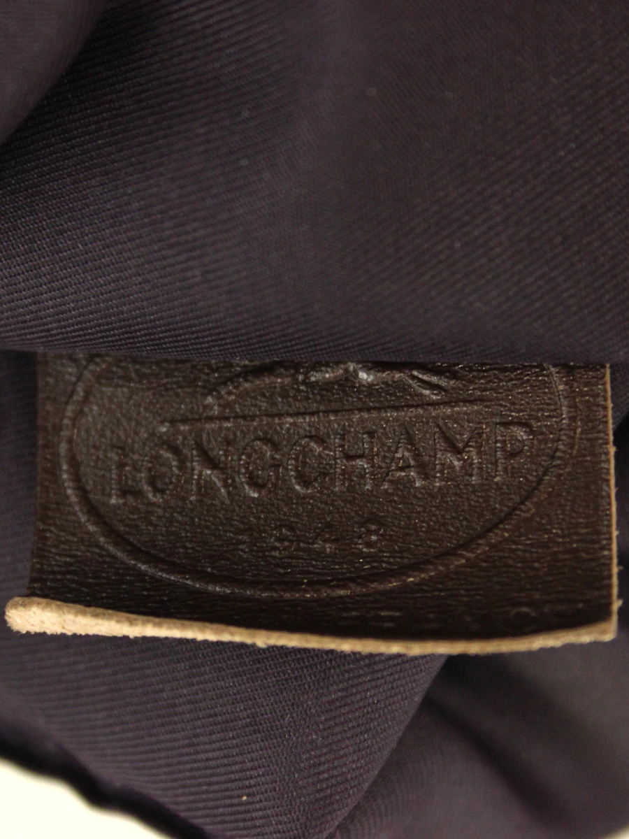 Longchamp - bruine monogram schoudertas in textiel en lakleder - foto 7