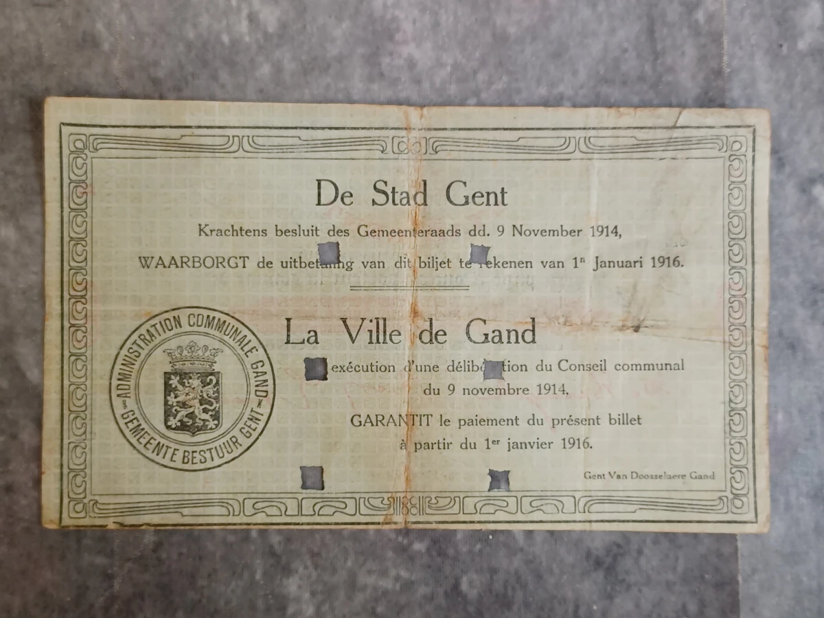 Uniek lot historisch noodgeld WWI – Stad Gent en gemeente Wetteren (1914-1918) - foto 9