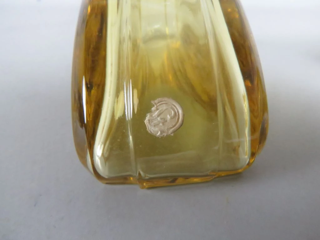 Set van 3 gele glazen parfumflesjes. - foto 6