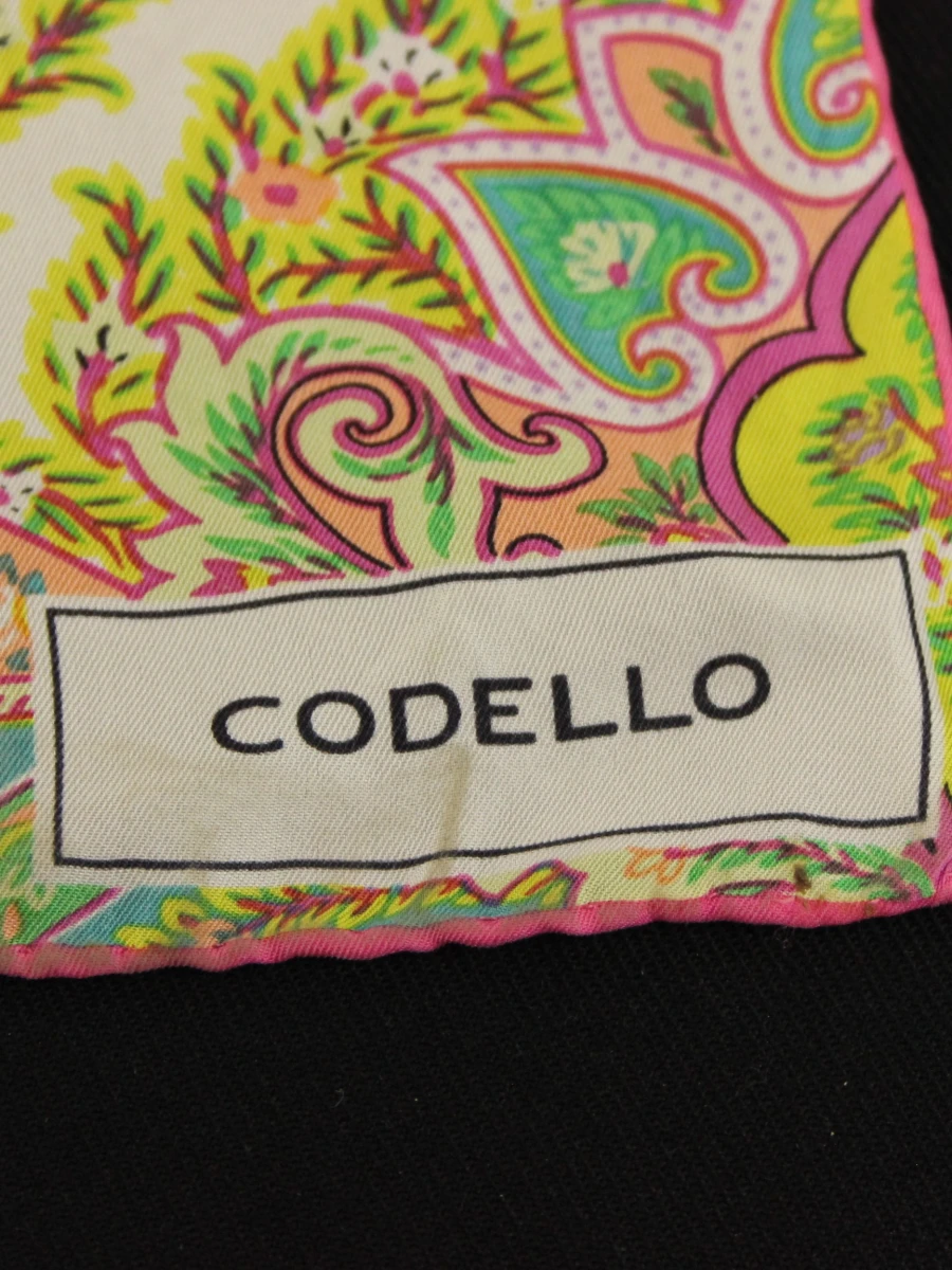Codello 100% zijden foulard met kleurrijk en fleurig paisley patroon - foto 3