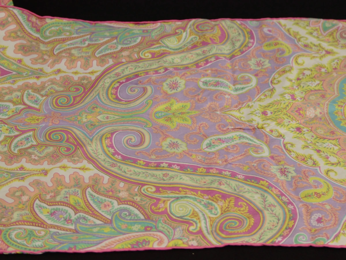 Codello 100% zijden foulard met kleurrijk en fleurig paisley patroon - foto 7