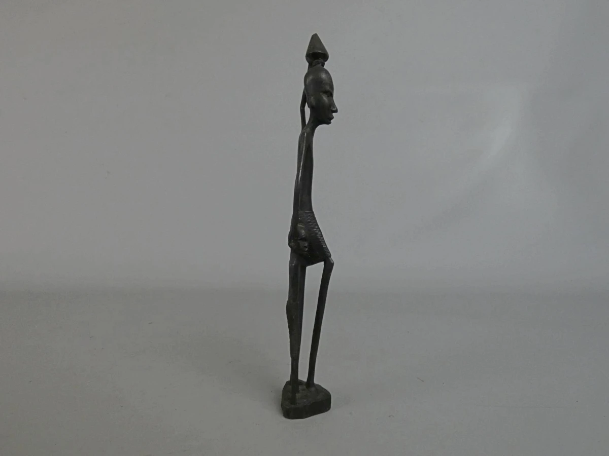Afrikaans houten beeldje van twee figuren - foto 4