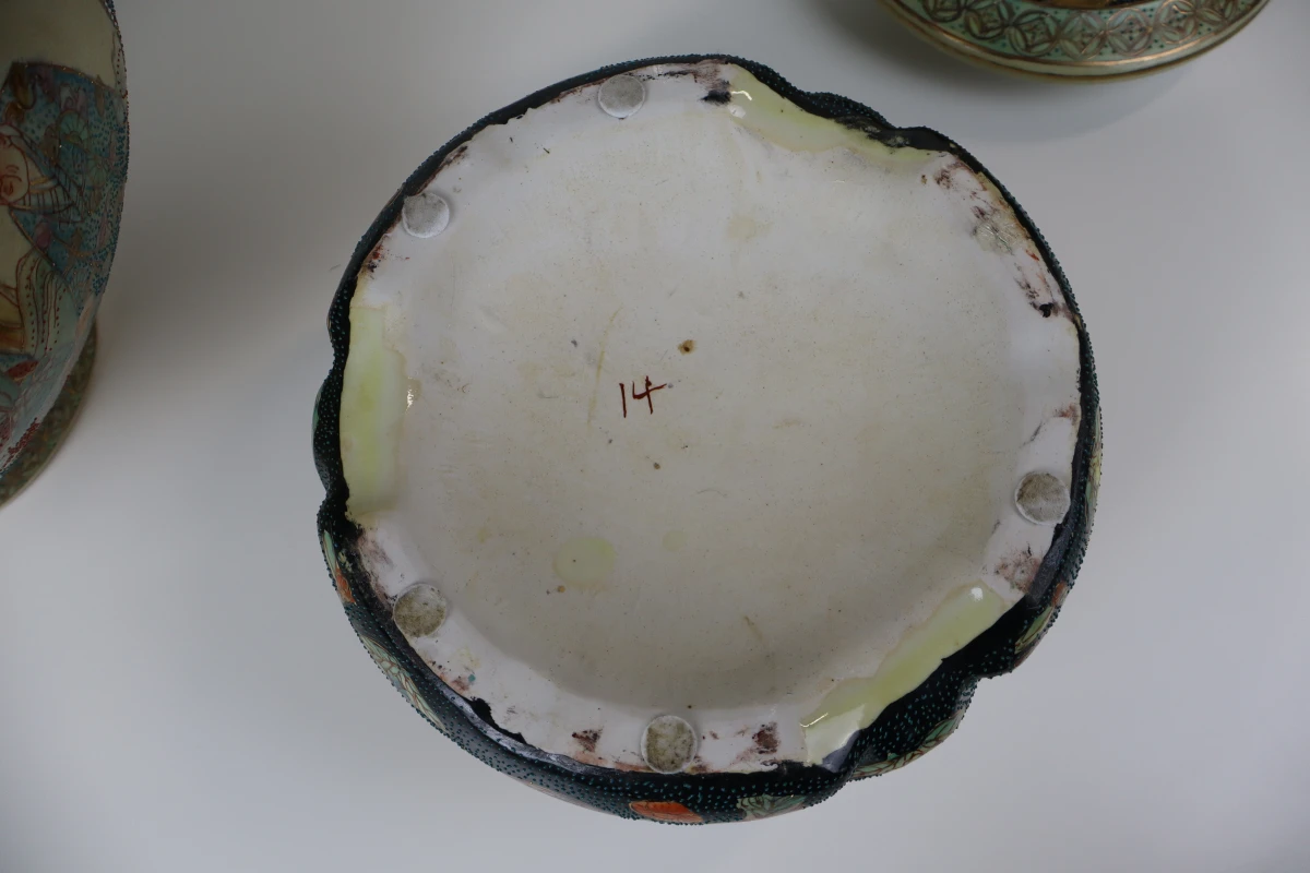 Japanse Satsuma-stijl dekselvaas met Foehond - foto 11