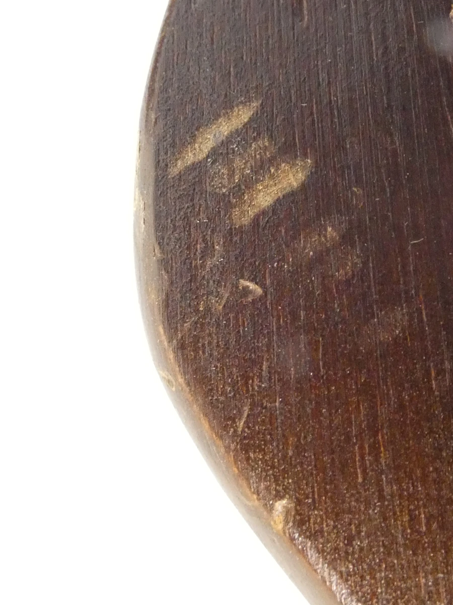 Vintage houten bijzettafeltje met leren blad - foto 10