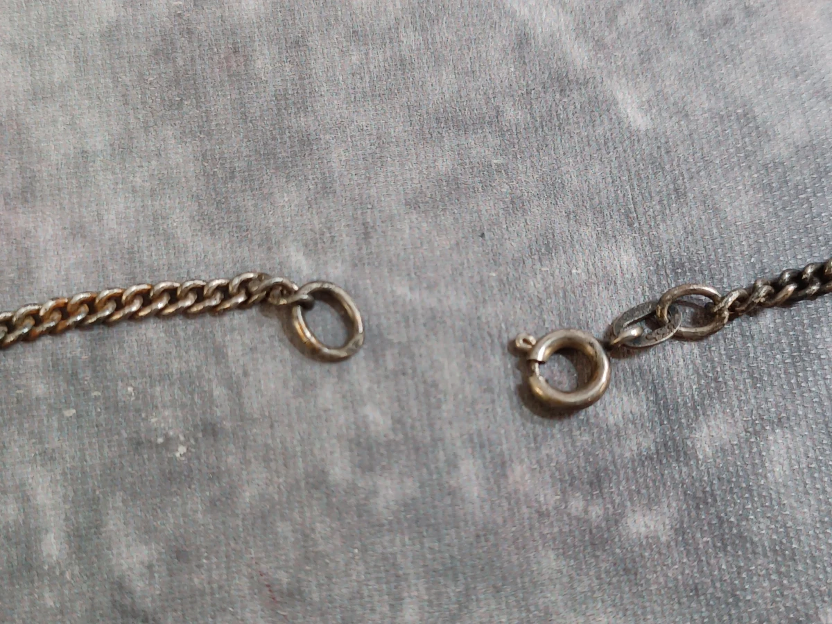 Zilveren ketting met natuurstenen hanger en een Brecciated Jaspis broche - foto 6