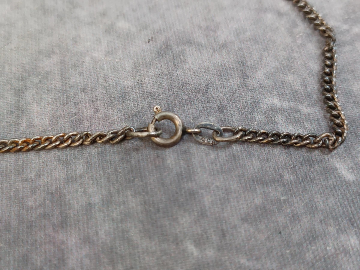 Zilveren ketting met natuurstenen hanger en een Brecciated Jaspis broche - foto 5