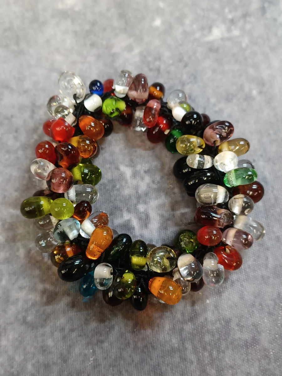 Kleurrijke glazen sieradenset - Halsketting en armband - foto 8