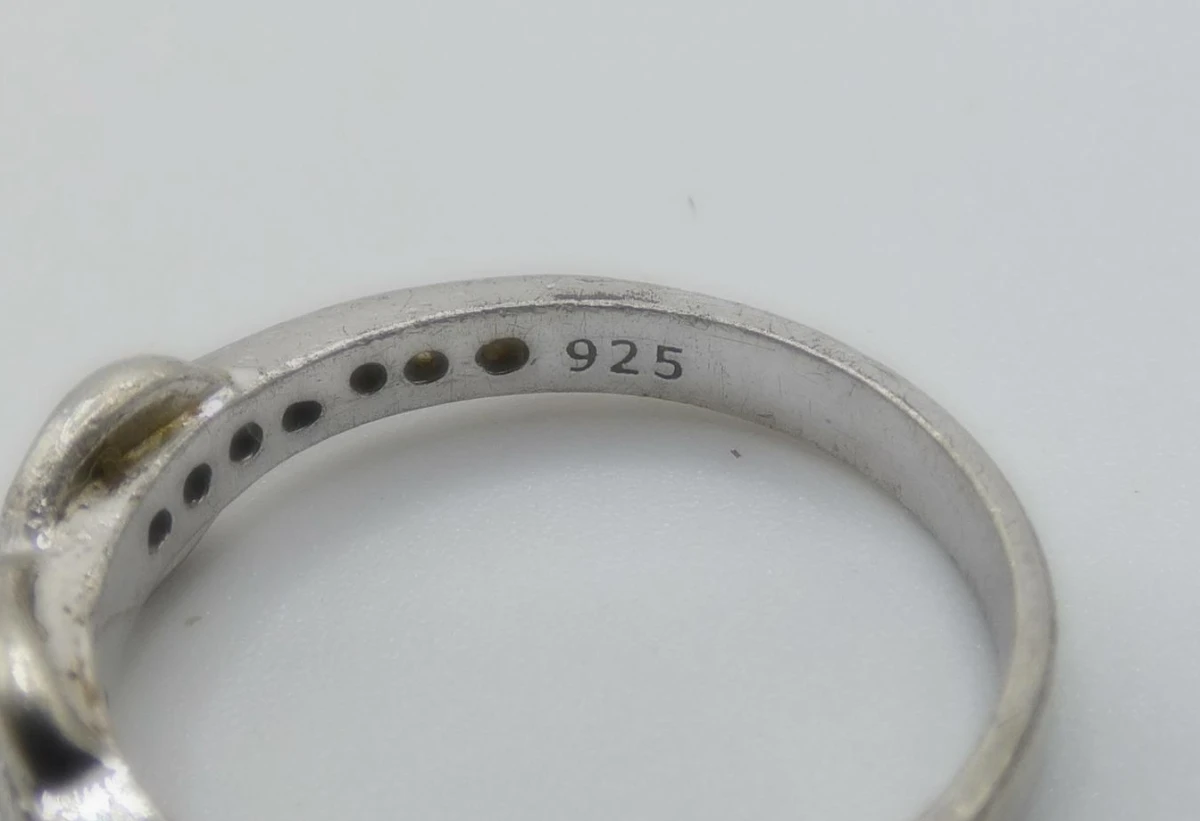 Zilveren ring met steentjes maat 56 - foto 3