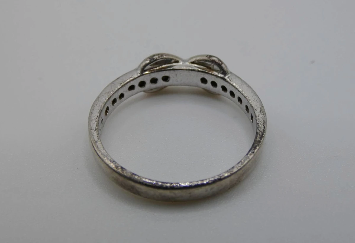 Zilveren ring met steentjes maat 56 - foto 2