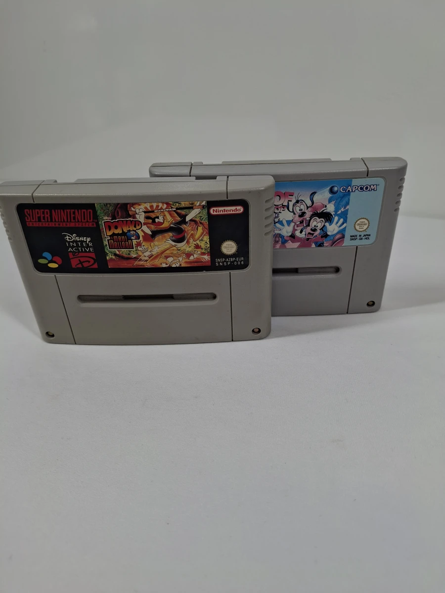 2 Super Nintendo spelcartridges Goof Troop en Donald in Maui Mallard - foto 2