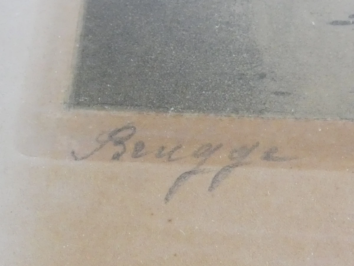 Sfeervolle gekleurde ets "Brugge" Louis Rigaux - foto 6