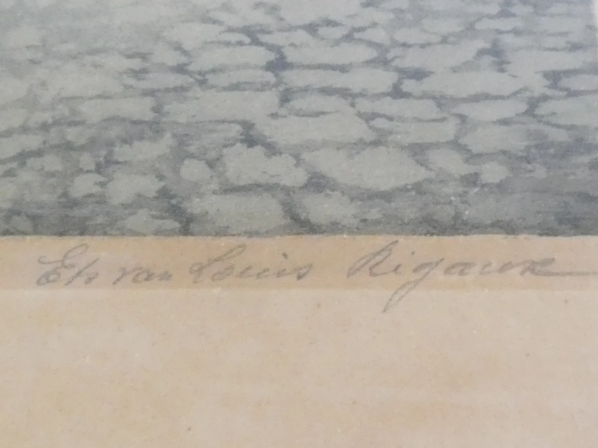 Sfeervolle gekleurde ets "Brugge" Louis Rigaux - foto 7