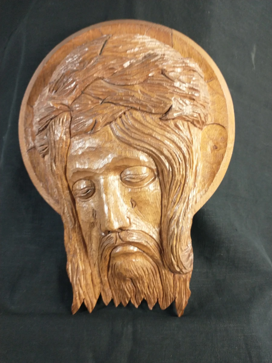 Houten wanddecoratie Jezus met doornenkroon - foto 7