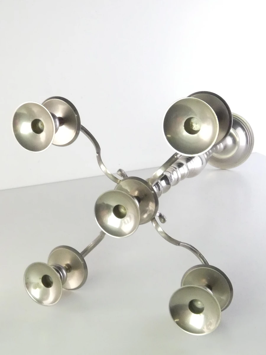 Grote messing kandelaar met 5 armen - 81 cm - foto 6