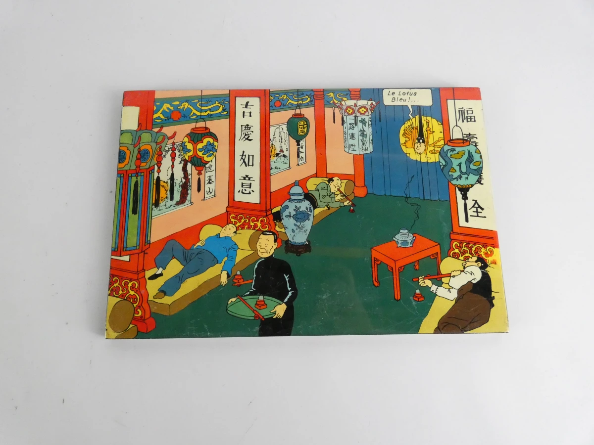 Set van 8 Tintin wandplaten en 1 beeldje - foto 3