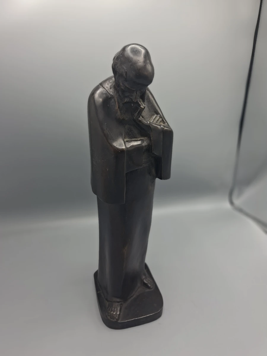 🗿 Set van Twee Unieke Kunstbeelden 'De Nadenkende Man' door Rik Lidwo – Brons & Gips-Composiet - foto 2