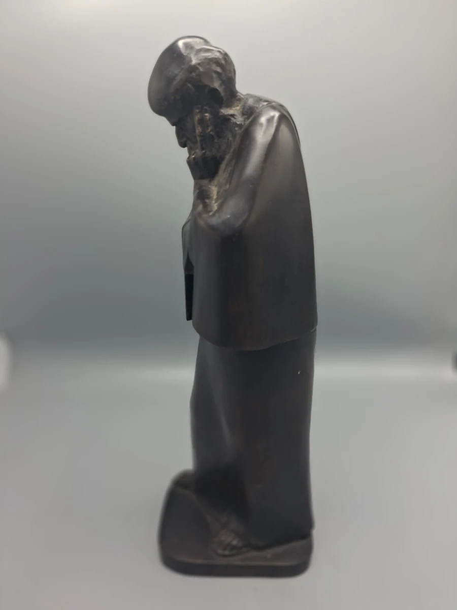 🗿 Set van Twee Unieke Kunstbeelden 'De Nadenkende Man' door Rik Lidwo – Brons & Gips-Composiet - foto 3