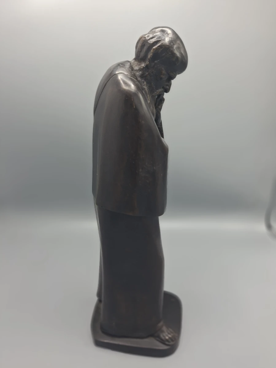 🗿 Set van Twee Unieke Kunstbeelden 'De Nadenkende Man' door Rik Lidwo – Brons & Gips-Composiet - foto 5
