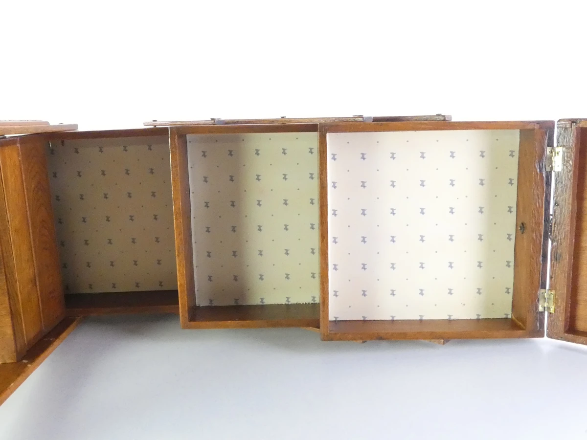 Vintage houten naaikist op poten - foto 14