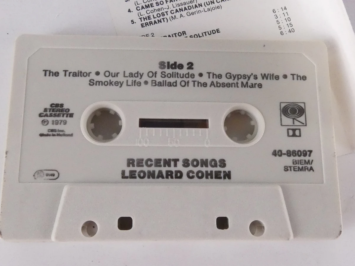Leonard Cohen cassettebandjes(Various Positions & Recent Songs) - foto 7