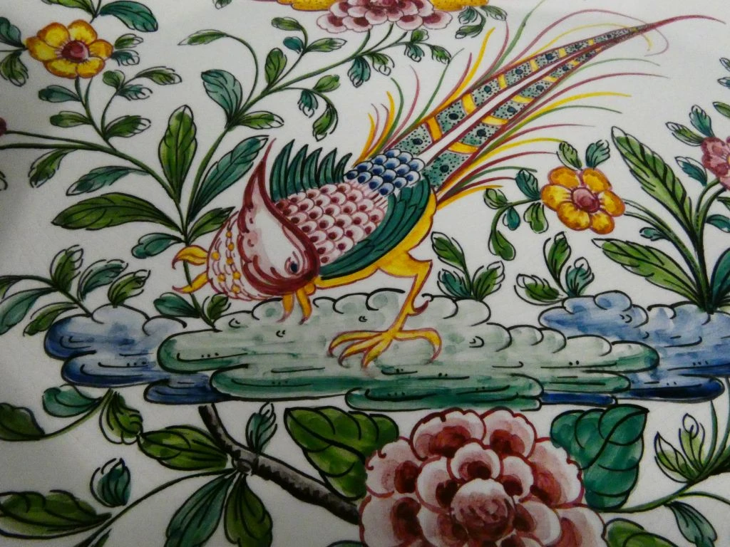 Handgeschilderd decoratief bord met vogelmotief - foto 5