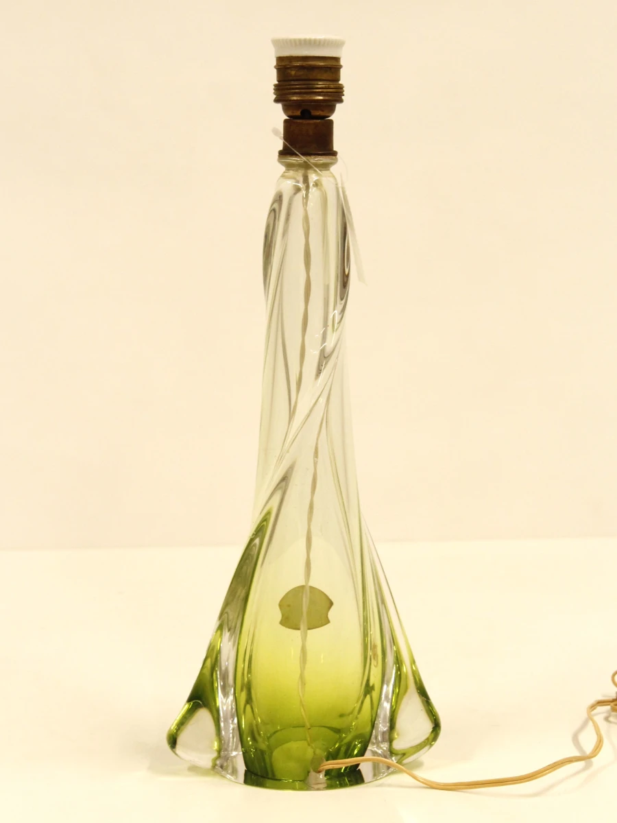 Val Saint Lambert groene kristallen lamp - foto 3