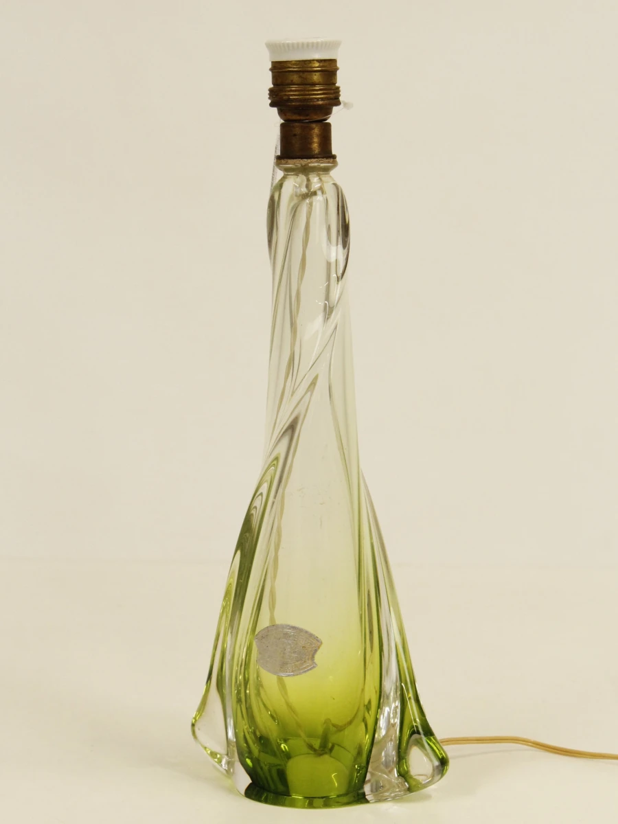 Val Saint Lambert groene kristallen lamp - foto 7