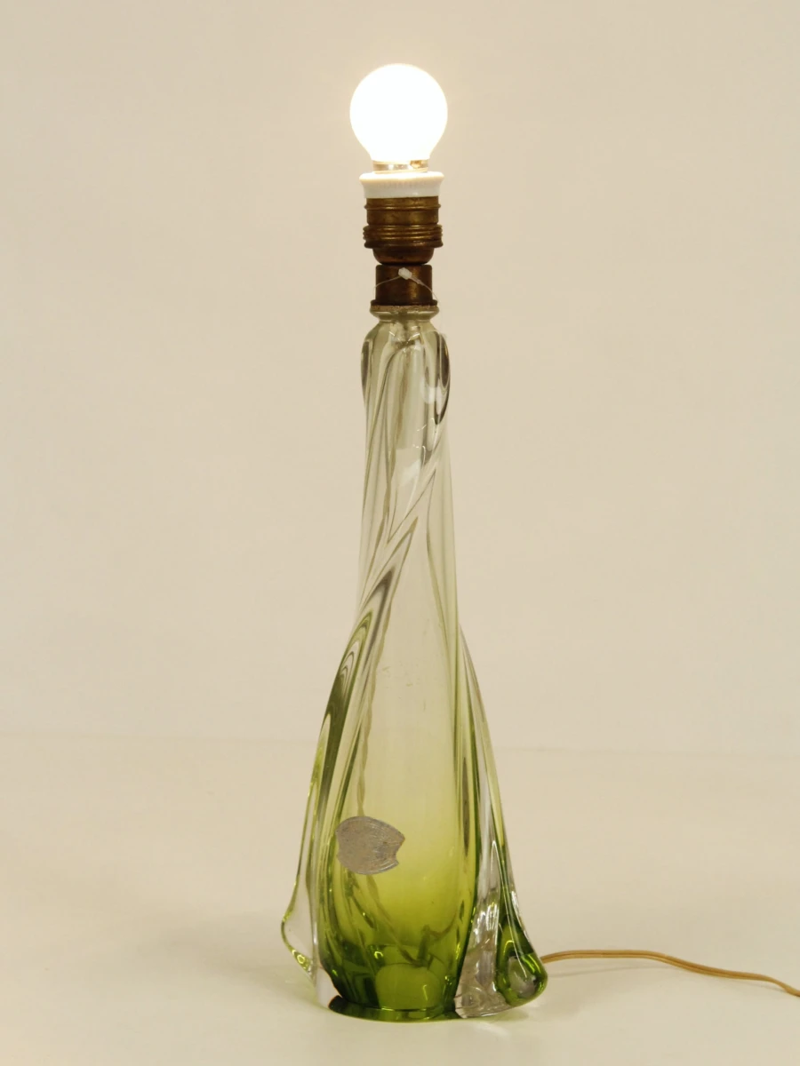 Val Saint Lambert groene kristallen lamp - foto 8