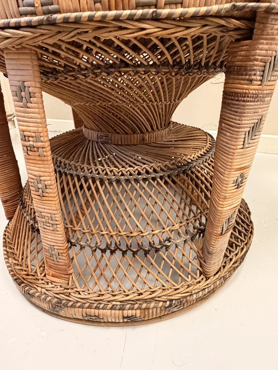 Rotan Pauwenstoel vintage - foto 11