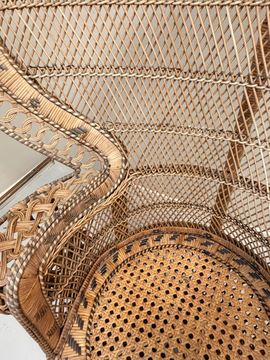 Rotan Pauwenstoel vintage - foto 8