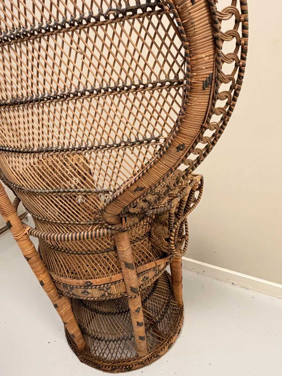 Rotan Pauwenstoel vintage - foto 3