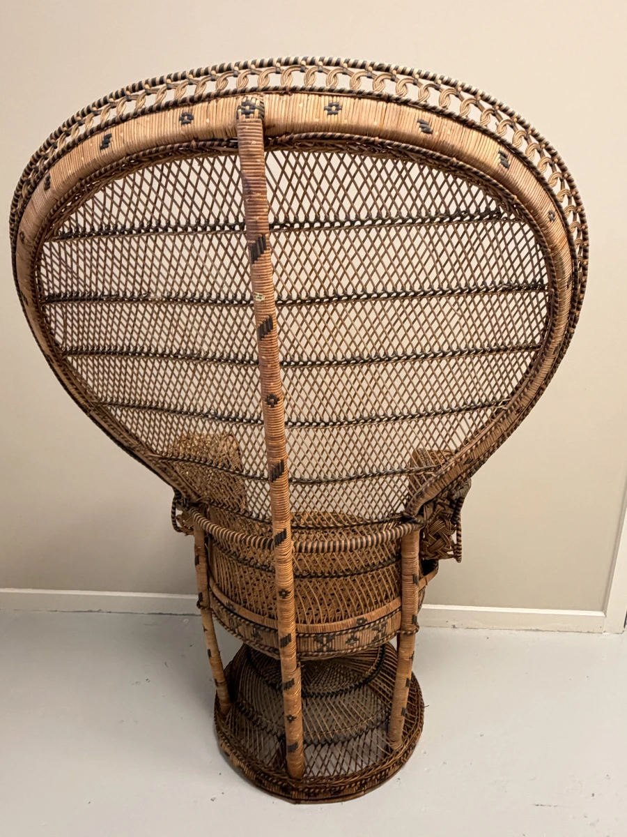 Rotan Pauwenstoel vintage - foto 2