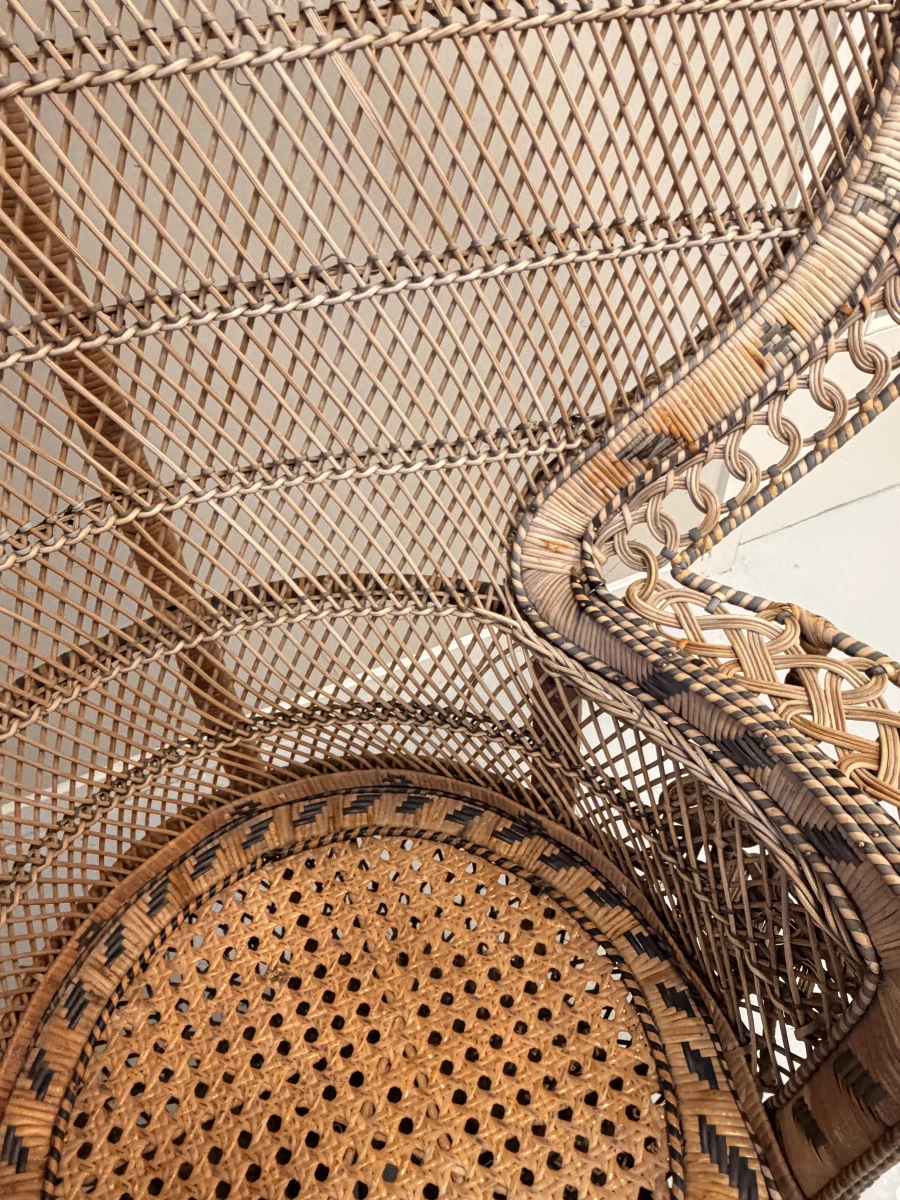 Rotan Pauwenstoel vintage - foto 9