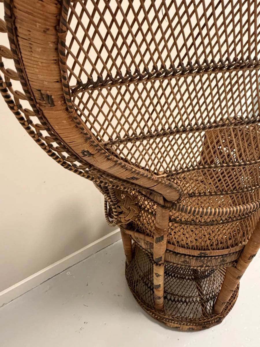 Rotan Pauwenstoel vintage - foto 4