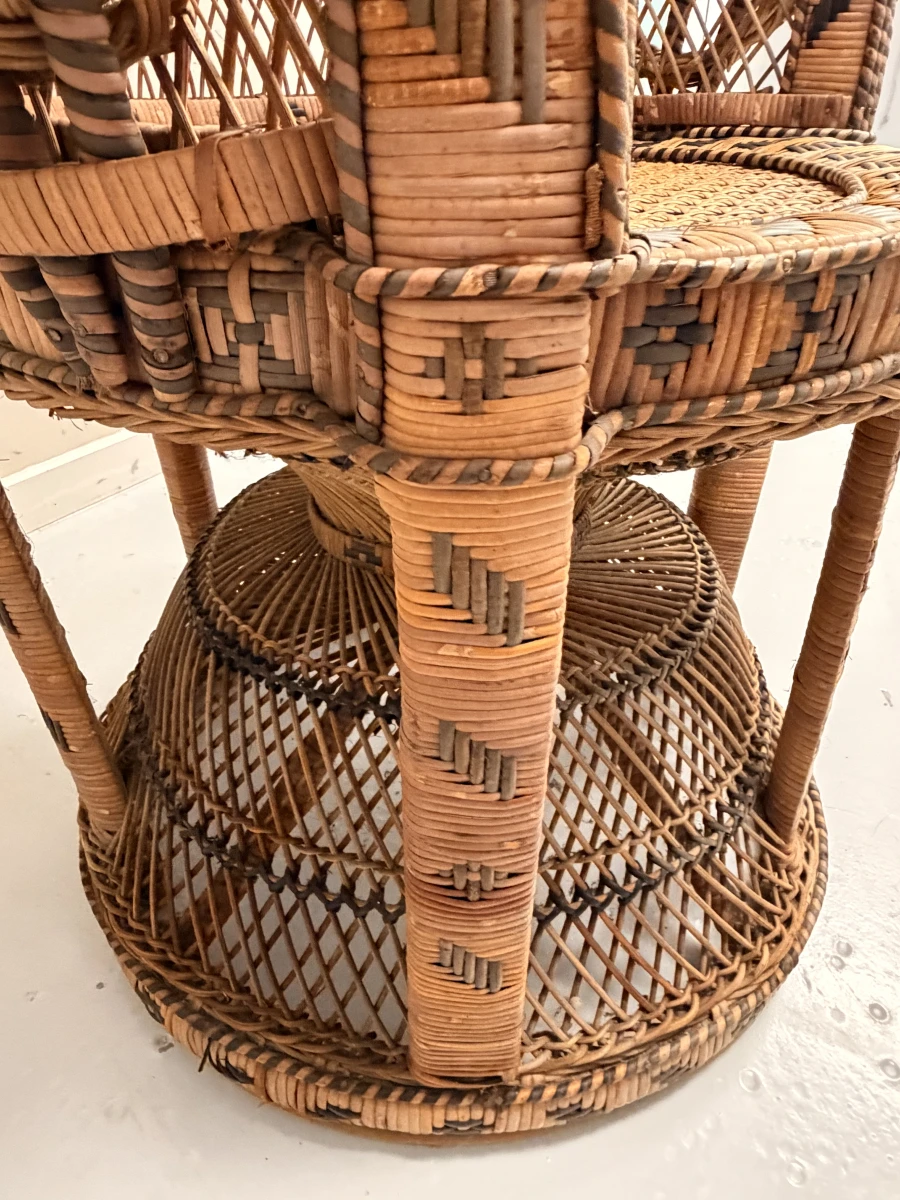 Rotan Pauwenstoel vintage - foto 12