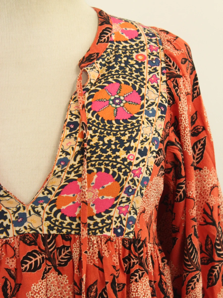 Ba&sh blouse met kleurrijke print en halflange mouwen - foto 3