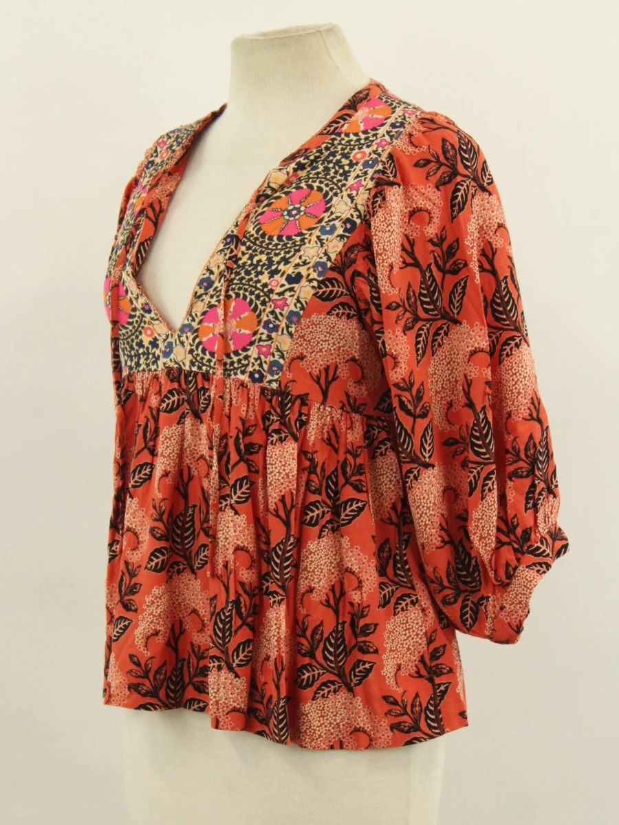 Ba&sh blouse met kleurrijke print en halflange mouwen - foto 5